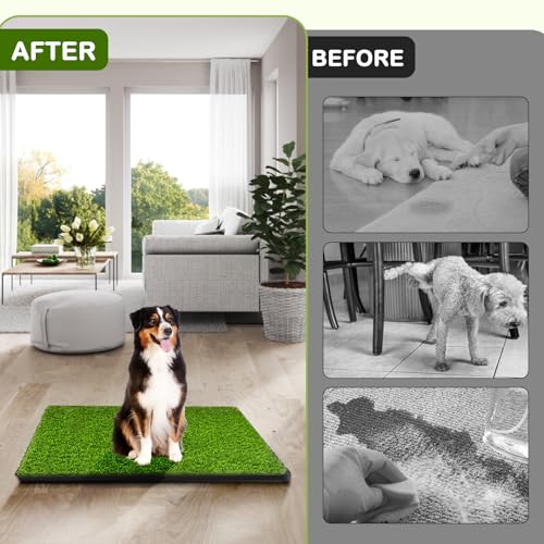 Dog Grass Pad with Tray (34''×23'' (3-Layer Potty System))