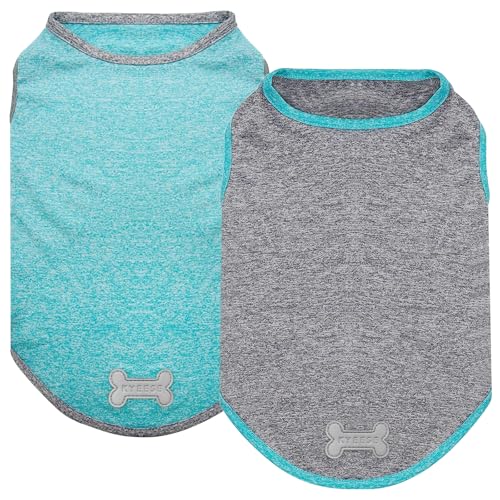 2Pack Dog Shirt for Small Dogs Sun Protection Tank Top for Summer (Large (13-19lbs) / 1# 2Pack (Grey+Blue))