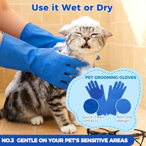 Bath Grooming Kit for Pets (Blue)