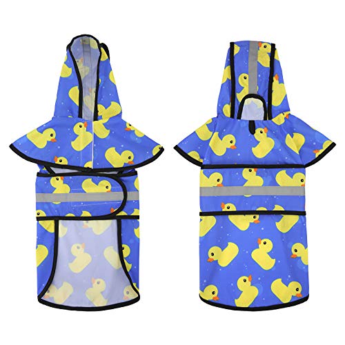 Dog Raincoat with Hood & Leash Hole S (Medium / A. Ducks)