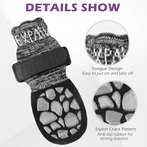 Anti Slip Dog Socks to Prevent Licking Paws for Hot Pavement (Sage gray / X-Large)