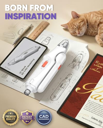 2-in-1 Cat & Dog Nail Clippers with Grinder and Dual LED Lights (Blue)