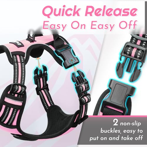 Dog Harness for Large Dogs (Large / Pink)
