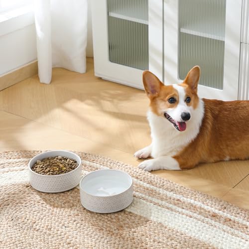Ceramic Dog Food Bowl (Five-leaf Grass / 4 Cups)
