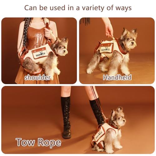 Dog Lift Harness Dog Carrier VES Harness Adjustable Leash with Small Puppy Treat Bag (X-Small(2-5 LBS) / 1.0 White)