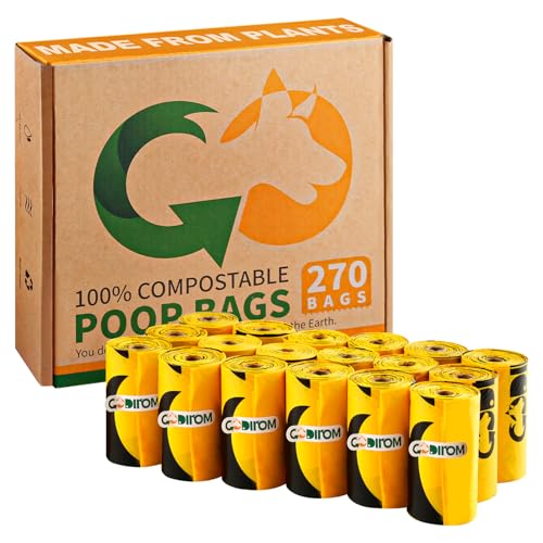 Certified Home Compostable Dog Poop Bags (Yellow / 270 Count (Pack of 1))