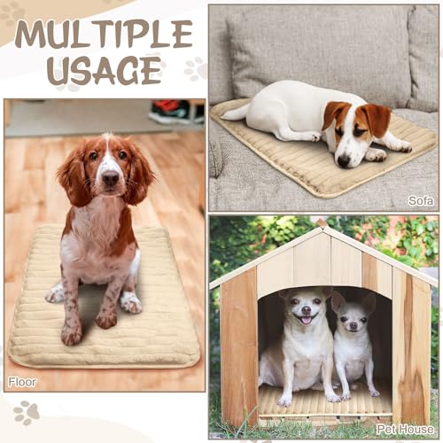 4 Pack Self Warming Cat Bed 24"x18" Self Heating Dog Cat Pad Bulk Crate Bed Extra Warm Thermal Big Pet Pad for Indoor Outdoor Pets Houses with Removable Washable Cover Non Slip (Apricot)