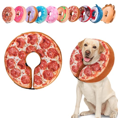 Dog Cone Collar Alternative After Surgery (Pizza / XL(Neck:18"-21"))