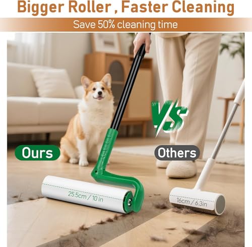 10" Large Lint Roller for Pet Hair (Green / 10 Inch)