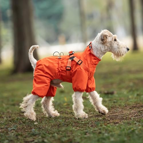 Waterproof Dog Raincoat (S Back Length 13" / Orange)