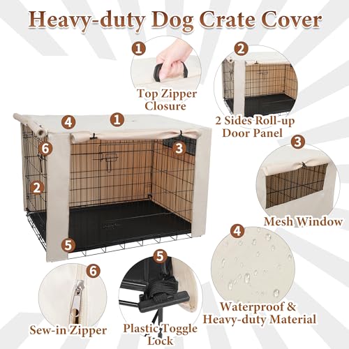 Dog Crate Cover (24.0"L x 18.0"W x 20.0"H / Beige)