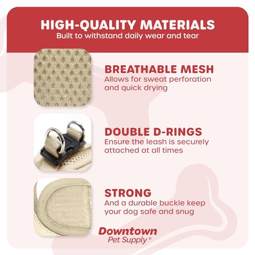 Step in Dog Harness for Small Dogs No Pull (Large / Khaki)