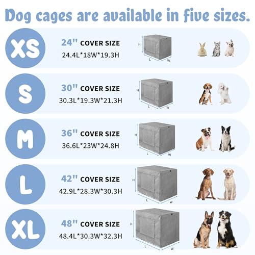 Dog Crate Cover (48.4"L x 30.3"W x 32.3"H / Grey)