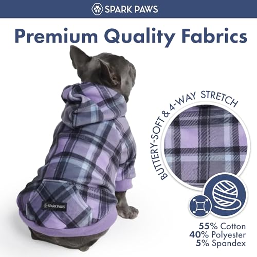 Dog Hoodie Buttery (Purple Plaid / 3XL)