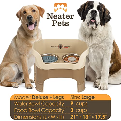 Neater Feeder Deluxe Mess (Large + Slow Feed Bowl Combo / Cappuccino)