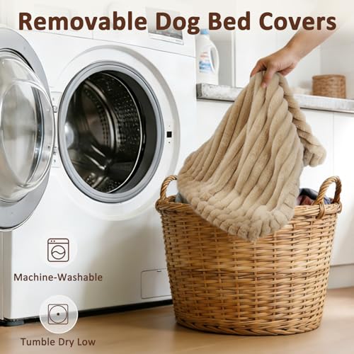 Dog Beds Large Sized Dog (Beige / L(35"x23"x4"))