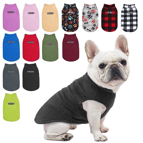 Dog Fleece Vest Sweater Winter Jacket for Small Medium Dogs (Medium / BLACK)