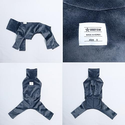 D Doggy Star Italian Greyhound Clothes Sweater Fleece Basic Onesie Whippet for Dog Turtleneck Outfits Coat (XL / Flc Charcoal)