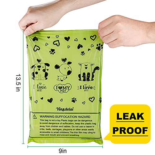 Dog Poop Bags Rolls with Dispenser Extra Thick Leak Proof 280Ct Scented (Green - 280)
