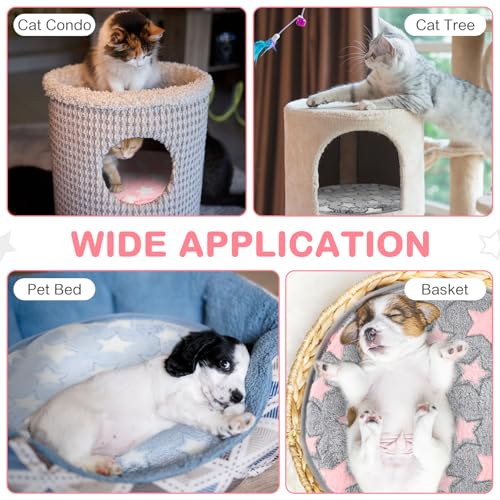 4 Pack Self Heating Cat Bed Cat Self Warming Pad with Removable Cover Extra Warm Thermal Pet Pad Washable Pet Crate Mat Anti Slip Kennel for Indoor Outdoor Pets (16 x 16 Inches)