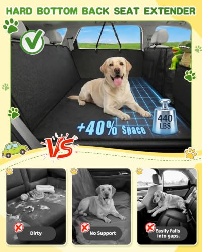 Dog Car Seat Cover (Leather-Dark / XL Pro(Hard Extender))