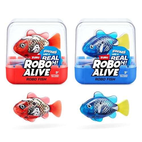 Robo Fish Robotic Swimming Fish (Red + Blue / 2 Piece Set / Series 3)