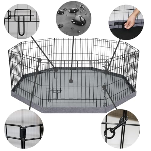 Foldable Metal Dog Exercise Pen (Gray / 24''H)