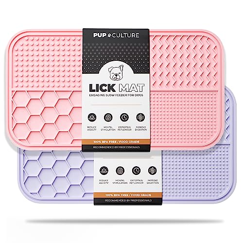 Dog Lick Mat for Dogs (2 Pack / Pink/Lavender)