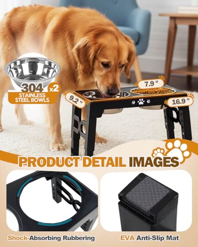 Elevated Dog Bowls for Medium Large Size Dogs (for Medium Large Dogs 2 Basic Bowl / Black)