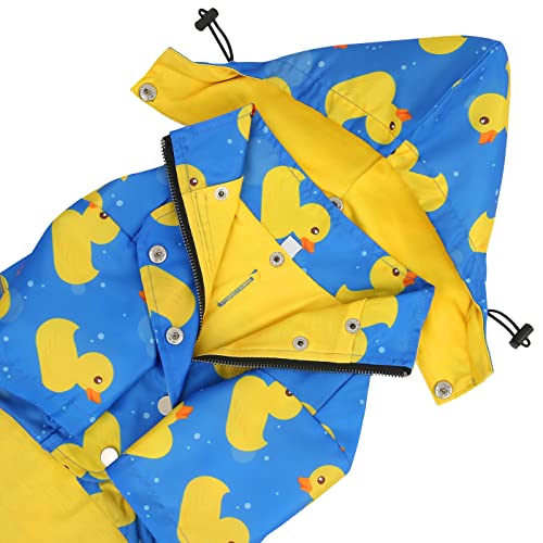 Premium 2 Layer Zip Dog Raincoat Poncho w (XXX-Large / Ducks Blue)