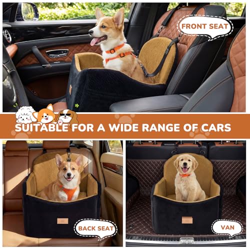 Dog Car Seat for Medium (Black/Brown)