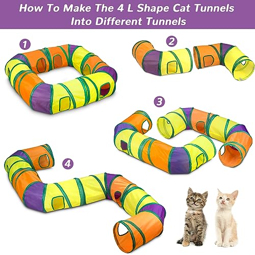 Interactive Cat Toys for Indoor Cats Kitten (Extra Large Cat Tunnel Toy Set)