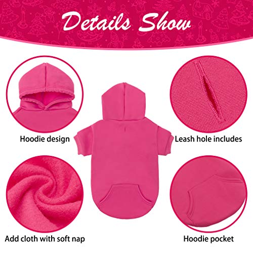Dog Hoodie for Large Medium Small Dogs (Deep Pink / Small)