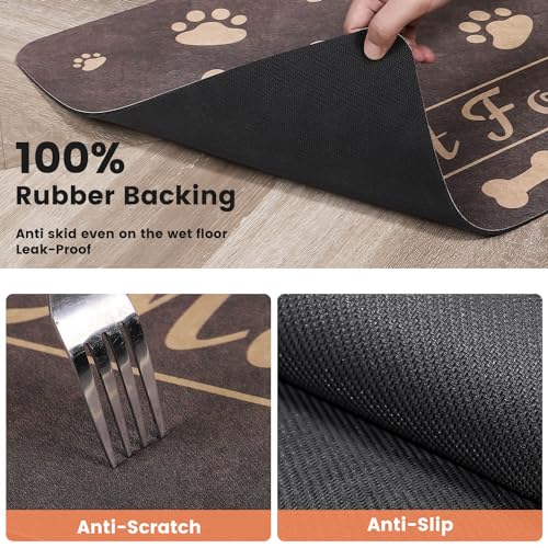 Pet Feeding Mat (Brown / 27"L x 17"W)