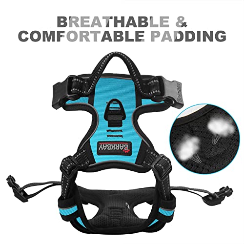 Dog Harness No Pull for Large Dogs Front Back Clips (Large(Chest:24.5-32.5") / Blue)