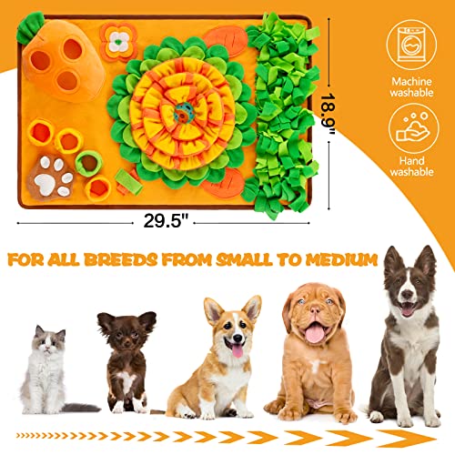 Pet Snuffle Mat for Dogs Sniff Mat Nosework Feeding Mat Slow Feeder Interactive Dog Puzzle Toys for Training and Stress Relief Encourages Natural Foraging Skills (29.5''x18.9'')