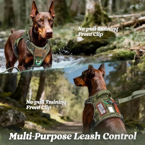Tactical Dog Harness Medium Sized (M(chest:20.1"-33.9",neck:17.7"-22.3",back:7.5") / Green Camo)