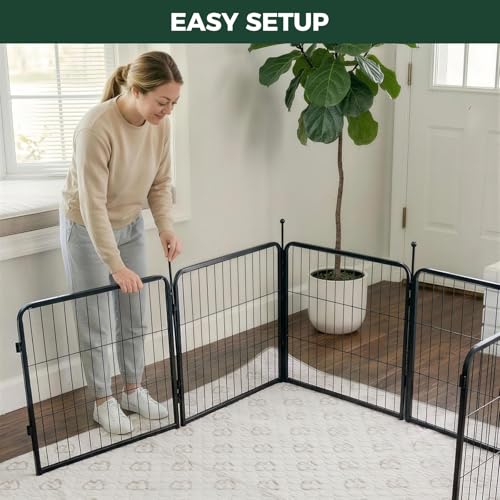 Rollick Dog Playpen with Washable Pee Pad (Black / 24"H)