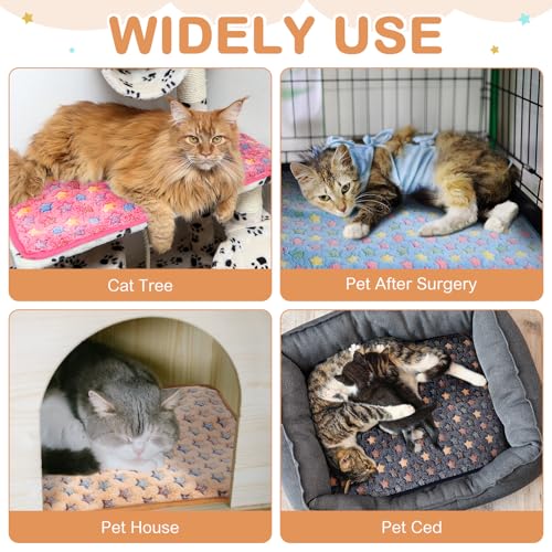 4 Pack Self Heating Cat Bed Cat Self Warming Pad with Removable Cover Extra Warm Thermal Pet Pad Washable Pet Crate Mat Anti Slip Kennel for Indoor Outdoor Pets (16 x 20 Inches)