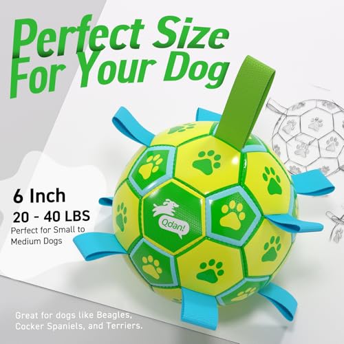 Dog Toys Soccer Ball (Yellow Green / 8 Inch)