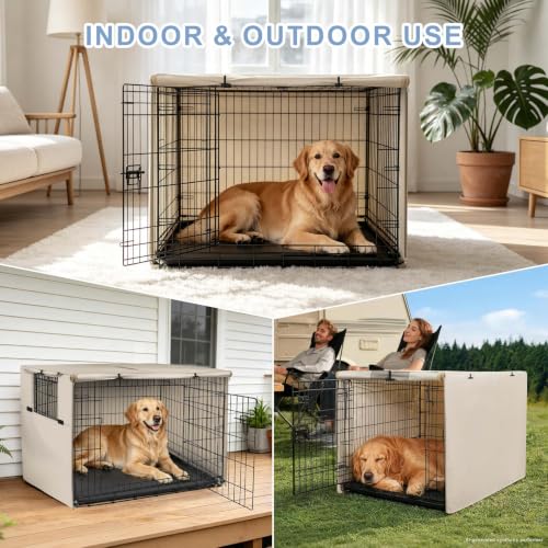 Dog Crate Cover (Tan / 30.0"L x 19.0"W x 21.0"H)