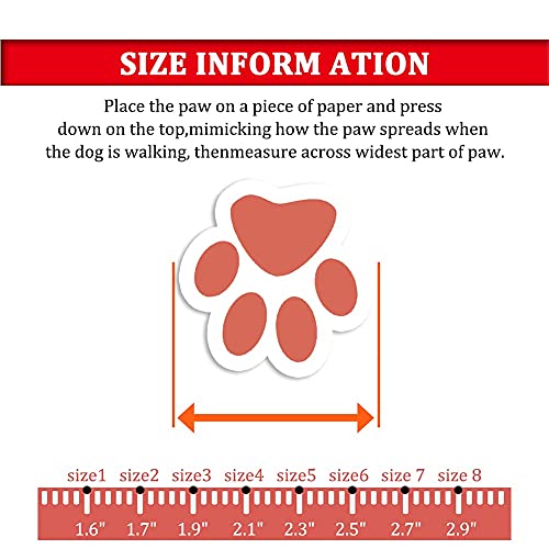 Dog Boots & Paw Protectors Non (Size 5: （2.7''x2.3'')(L*W) for 41-60 lbs / Red)