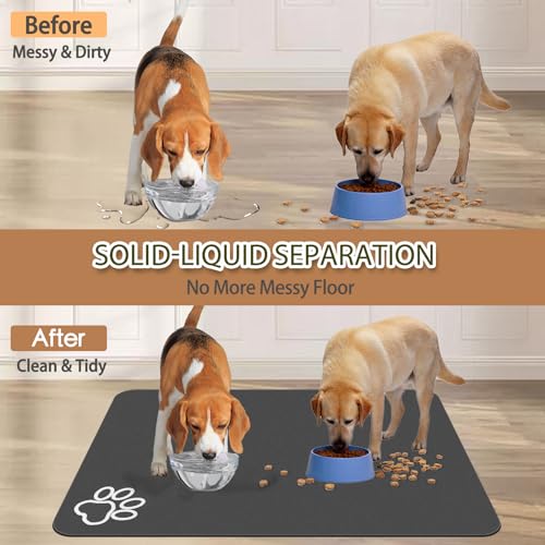 Dog Food Mat Largest Absorbent Dog Mat for Food and Water (40"L x 32"W)