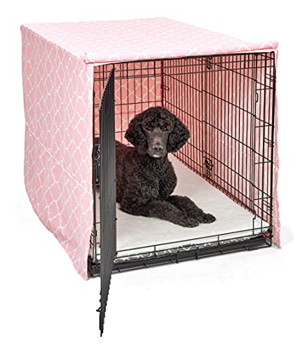 MidWest Homes for Pets XL Dog Crate Cover Featuring Teflon Fabric Protector (Pink / 48 Inch)