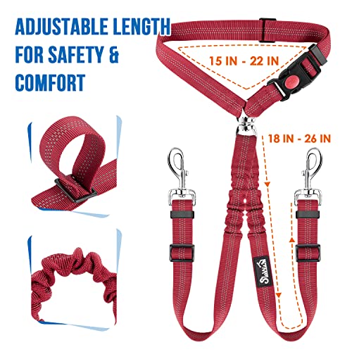 Double Dog Car Seat Belt (Red)