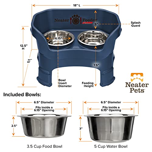 Neater Feeder Deluxe Mess (Medium + Standard Bowl / Dark Blue)