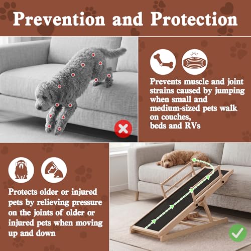 Dog Ramp for Bed Couch (47"L x 16"W x 3.3"H)