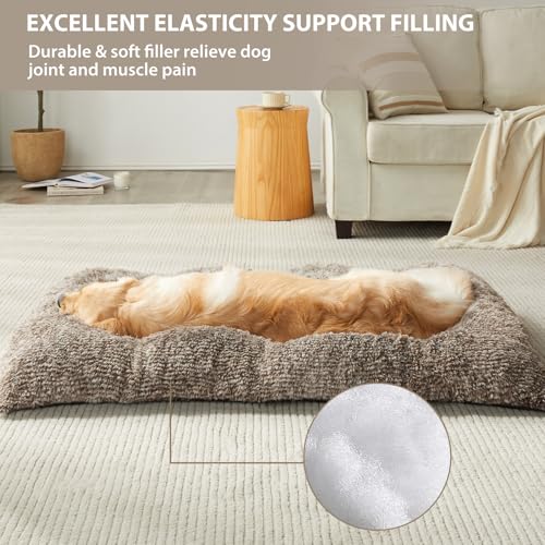 Dog Beds for Large Dogs (Khaki / XL(41x27 inch))