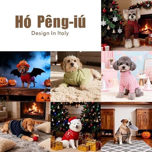Small Medium Dog Sweater (Striped Apricot / XX-Large)