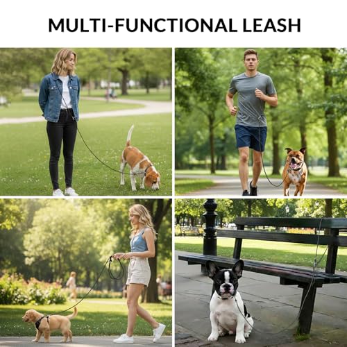 8.2ft Hands Free Dog Leash (Black)